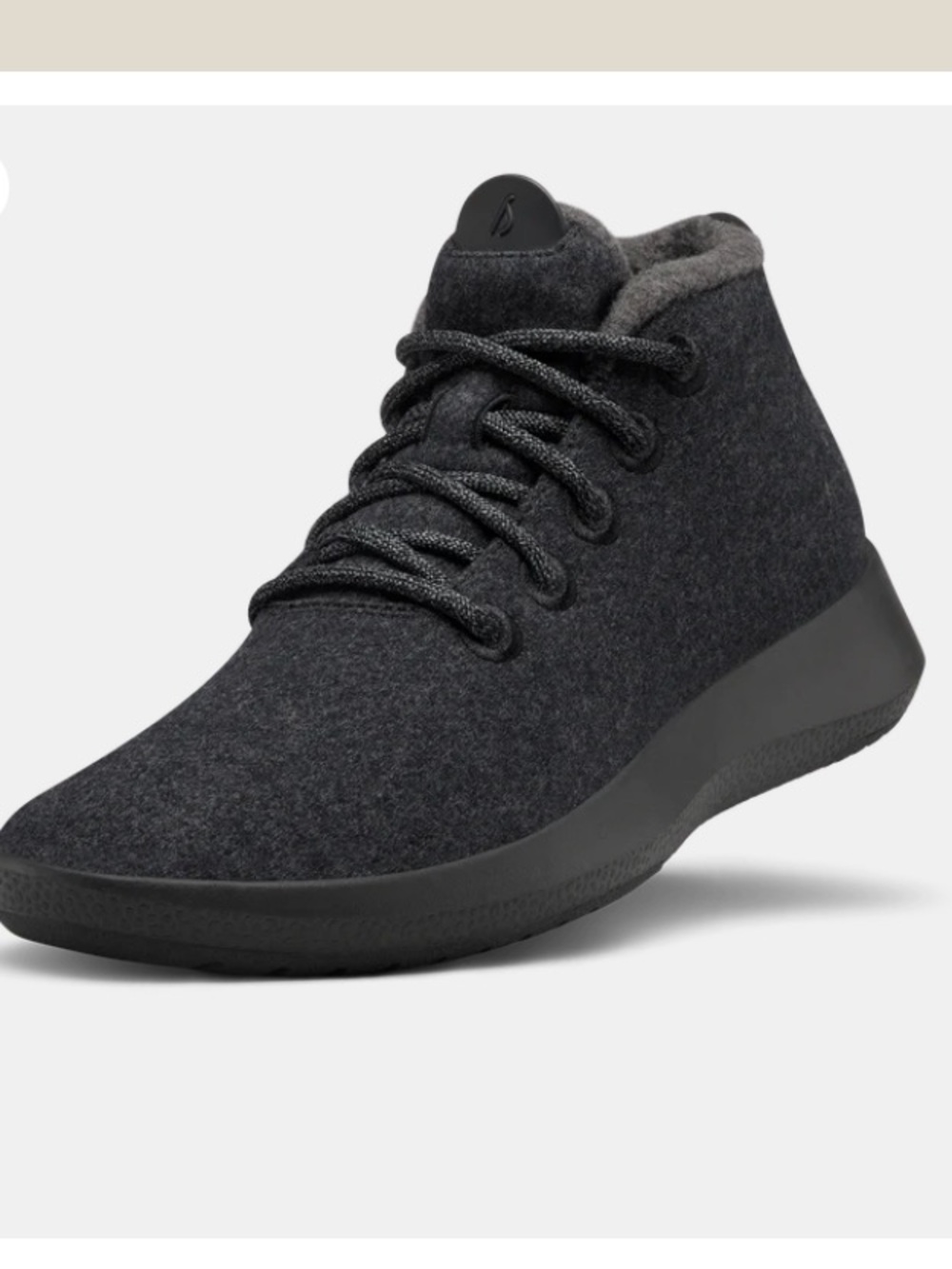 Allbirds Merino Wool Runner Up Mizzle Womens High Sneaker Boot Sz 10 Gray Black